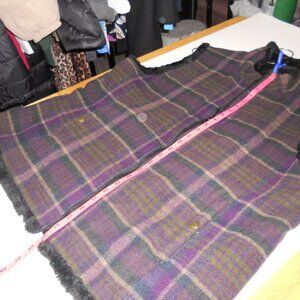 Woolrich Women's Plaid Wool Blend Vest Faux Fur Lined Collar Zip Pockets Size XL